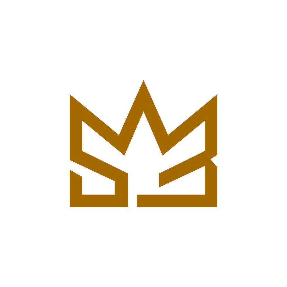 combinación de letra sb con corona, diseño de logotipo de estilo de arte de línea minimalista editable vector