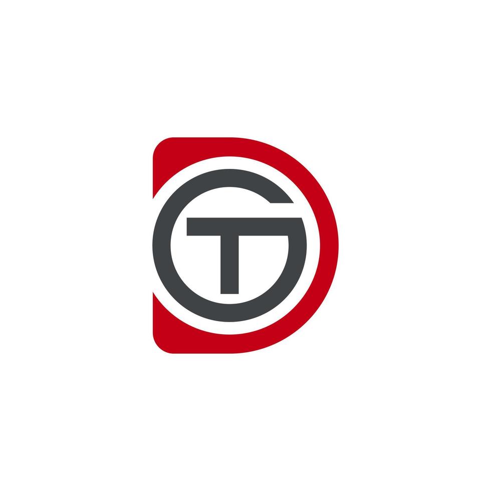 letra d, g, t, elegante diseño de logotipo de estilo minimalista editable vector
