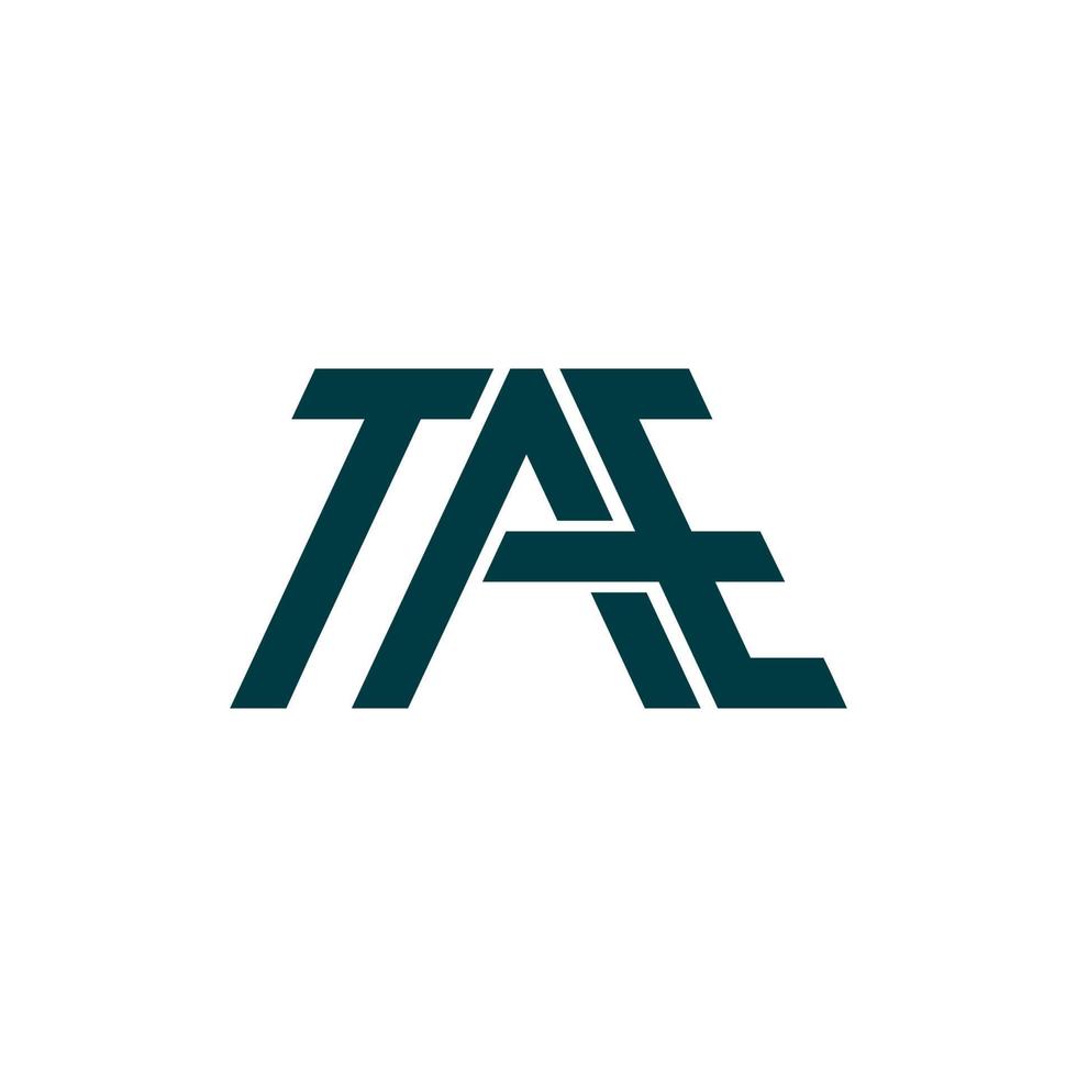 letra inicial t,a,e elegante diseño de logotipo de estilo minimalista vector