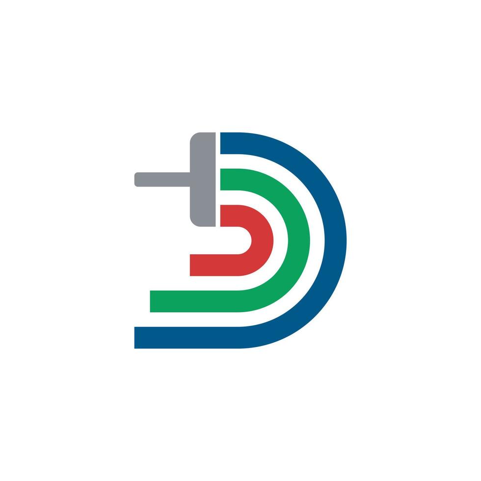 Letter D Combination With Icon Clean,Elegant Minimalist Logo Design vector
