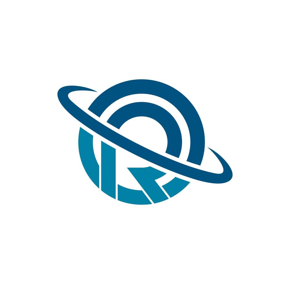 Letter R Combination With Planet Saturn,Elegant Minimalist Logo Design vector