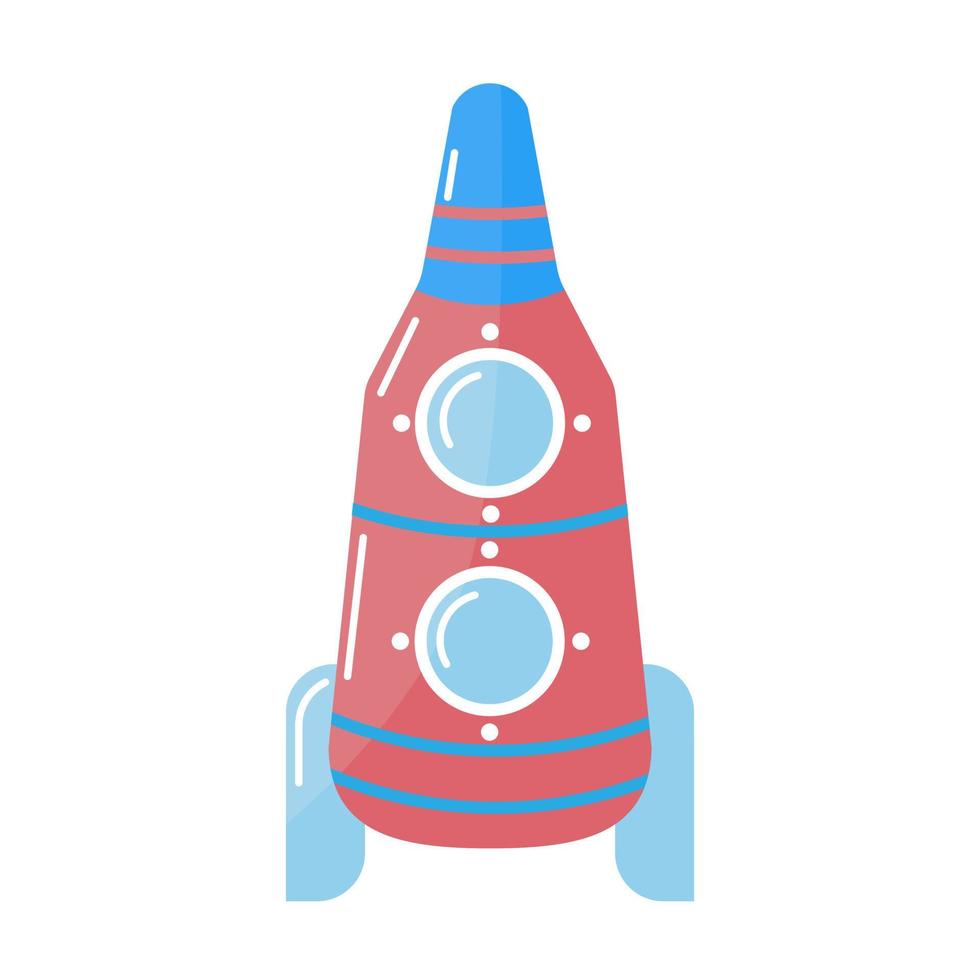 Space rocket icon in flat style isolated vector illustration.