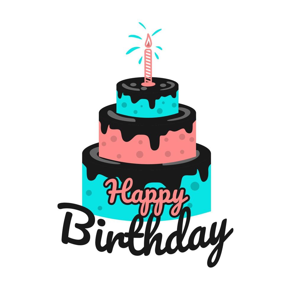 HAPPY BIRTHDAY ILLUSTRATION TEMPLATE DESIGN vector