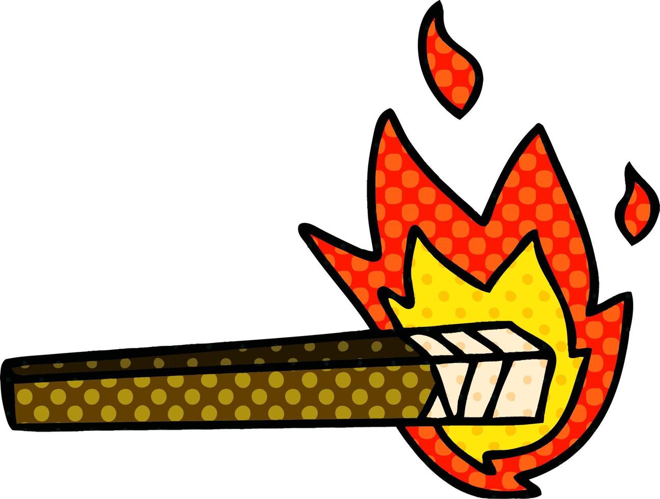 quirky comic book style cartoon lit torch vector