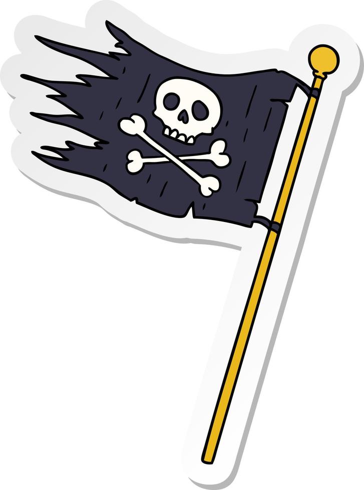sticker cartoon doodle of a pirates flag vector