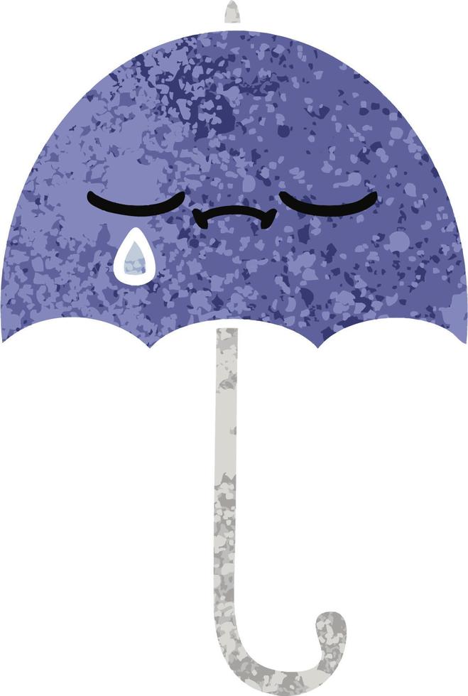 retro illustration style cartoon umbrella vector