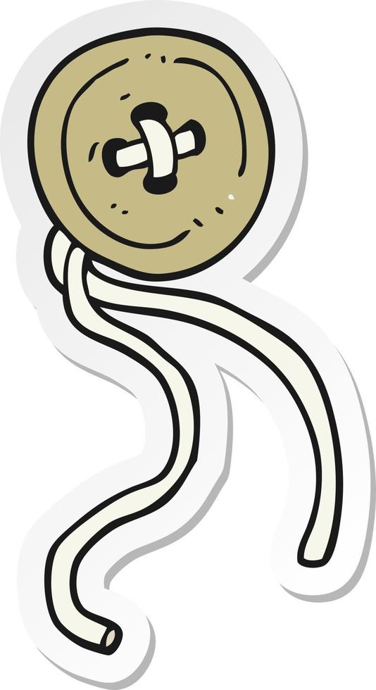 sticker of a cartoon button vector