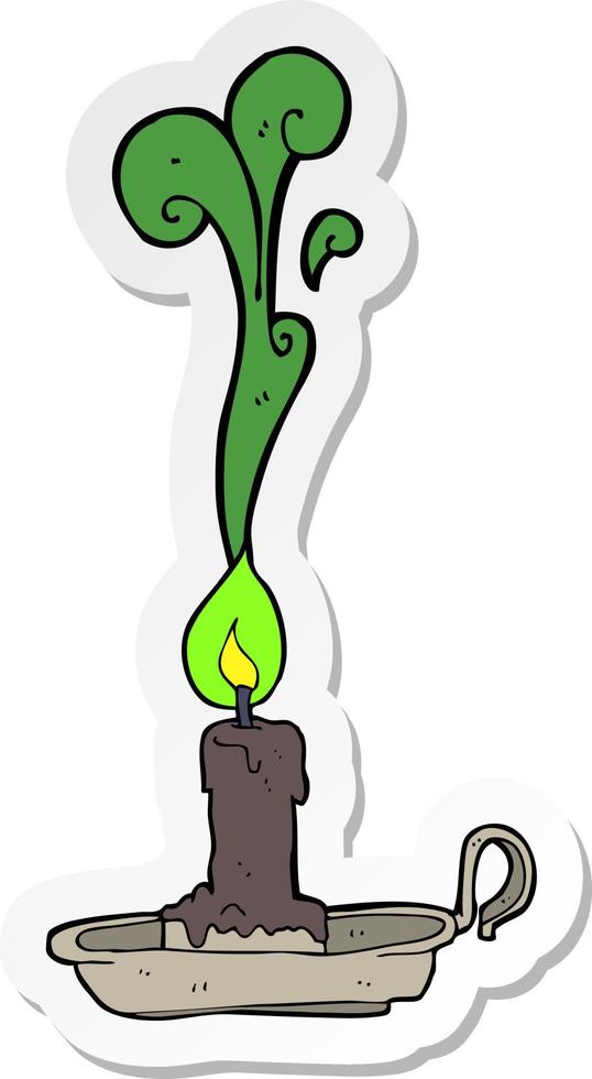 sticker of a cartoon spooky candlestick vector