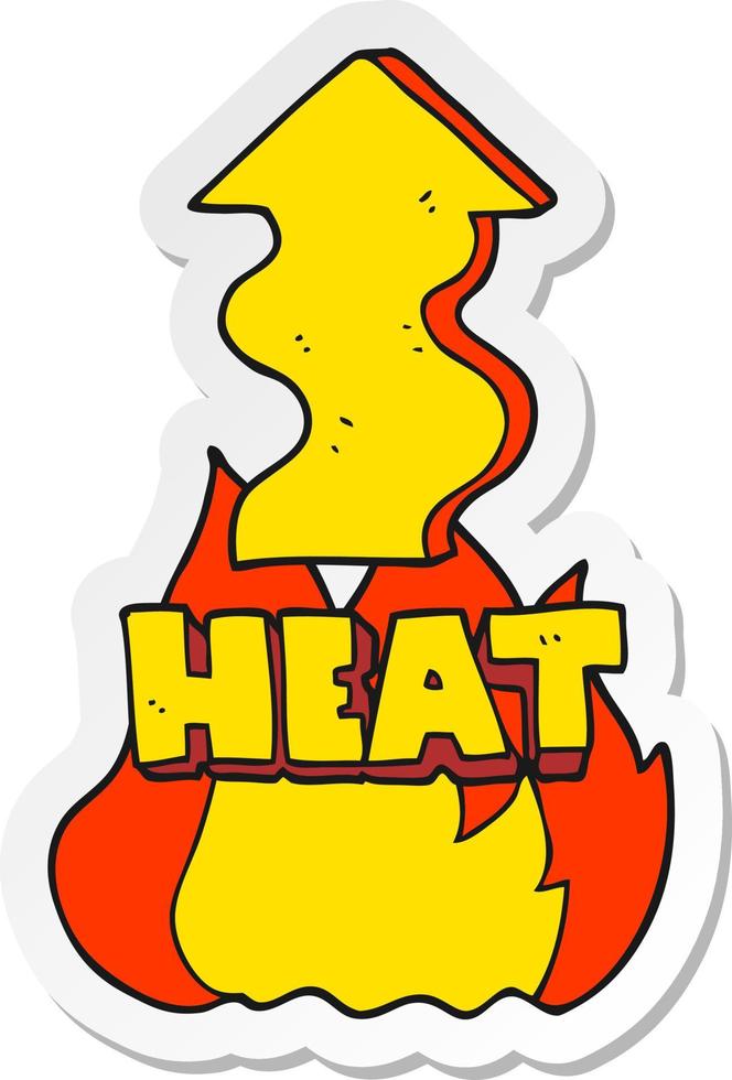 sticker of a cartoon heat rising vector