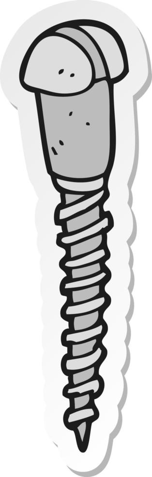 sticker of a cartoon screw vector