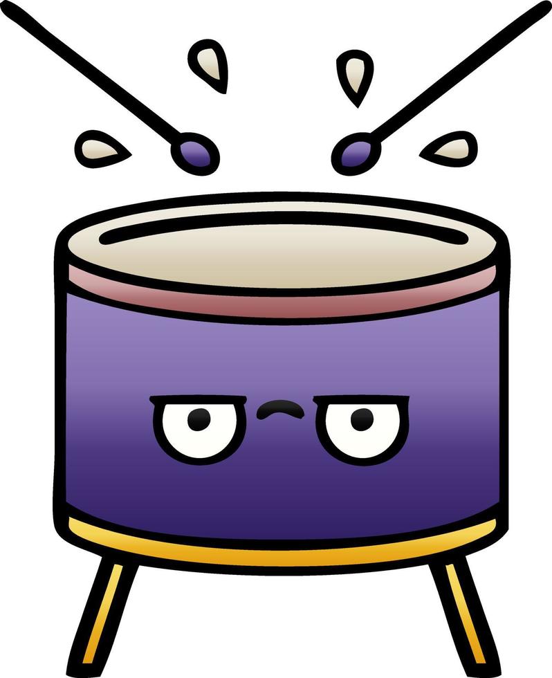 gradient shaded cartoon drum vector