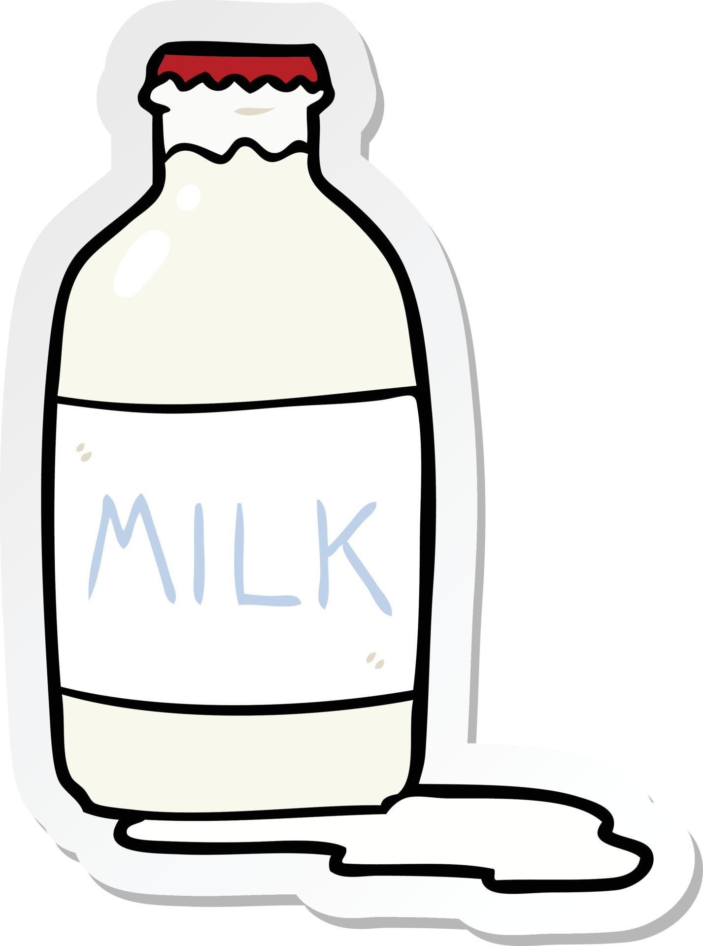 sticker of a cartoon milk bottle 11499199 Vector Art at Vecteezy