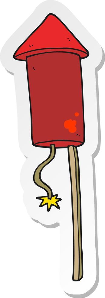 sticker of a cartoon firework vector
