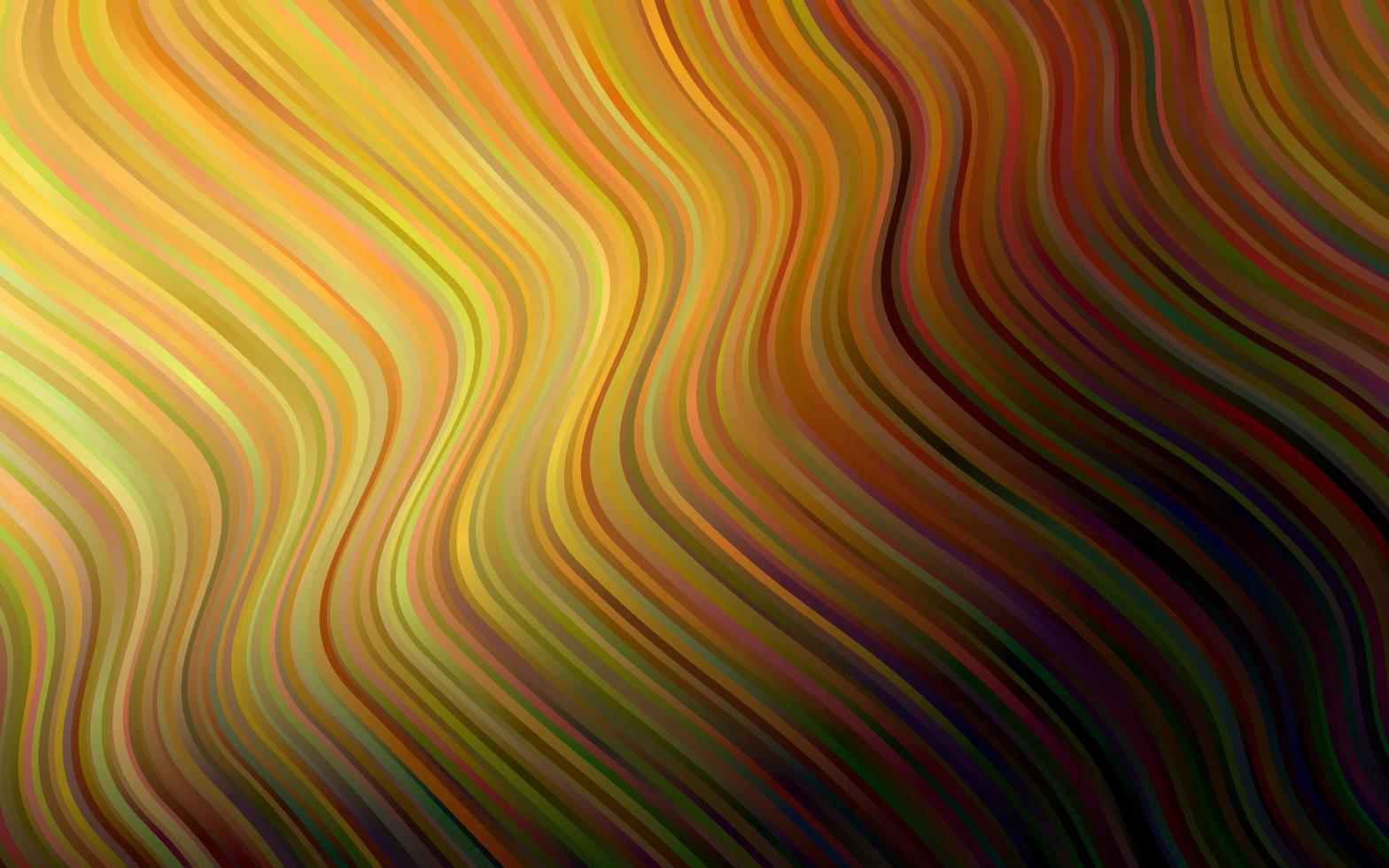 Dark Yellow, Orange vector background with bent lines.
