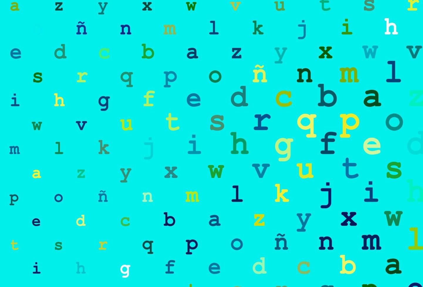 Dark blue, yellow vector pattern with ABC symbols.