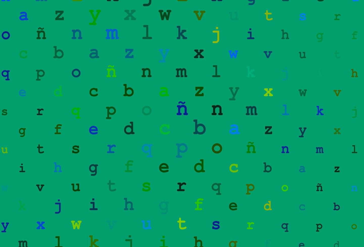 Dark blue, yellow vector texture with ABC characters.