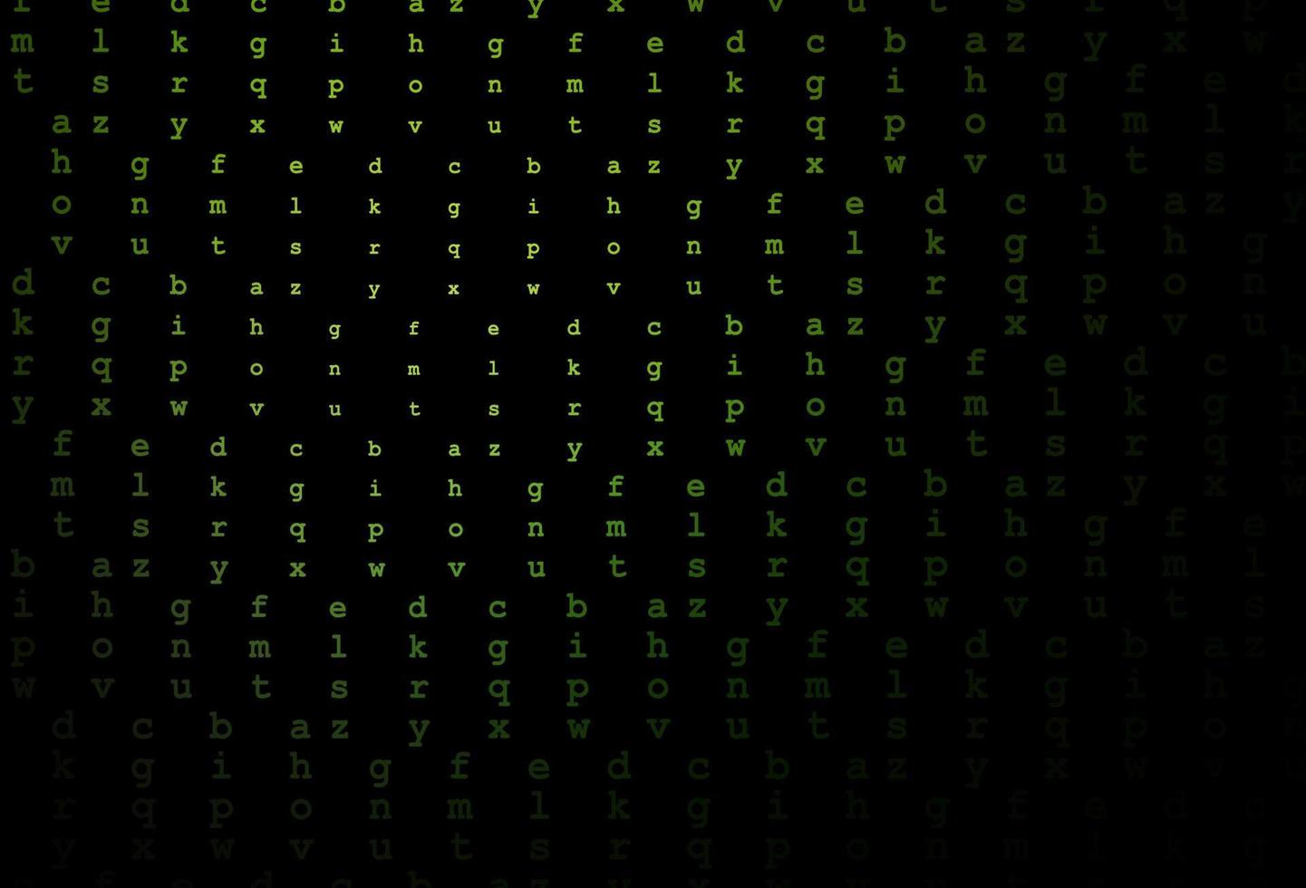 Dark green vector template with isolated letters.