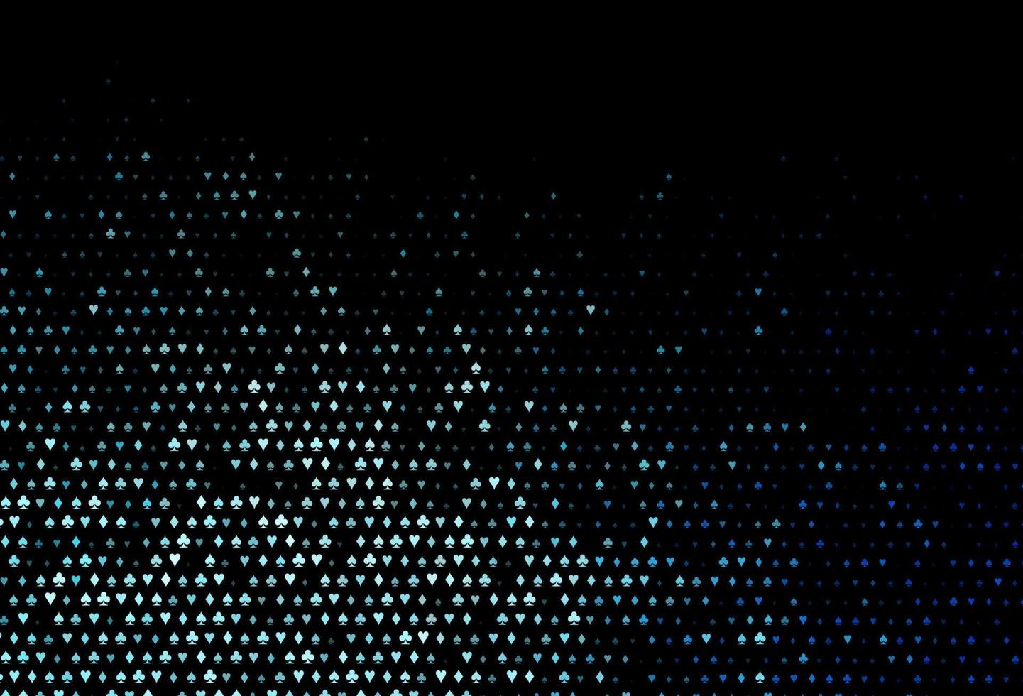 Dark blue vector cover with symbols of gamble.