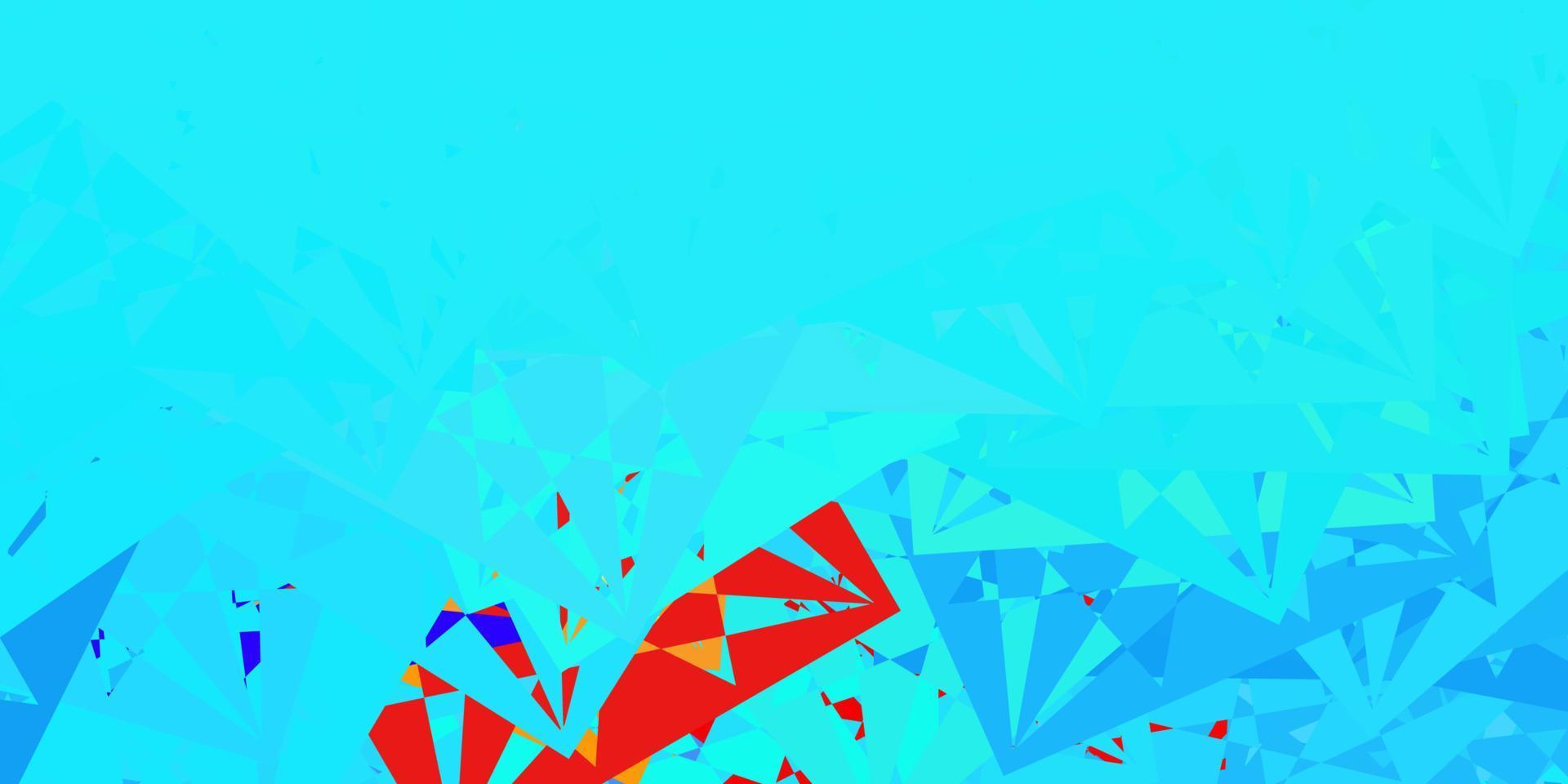 plantilla de vector azul claro, rojo con formas triangulares.