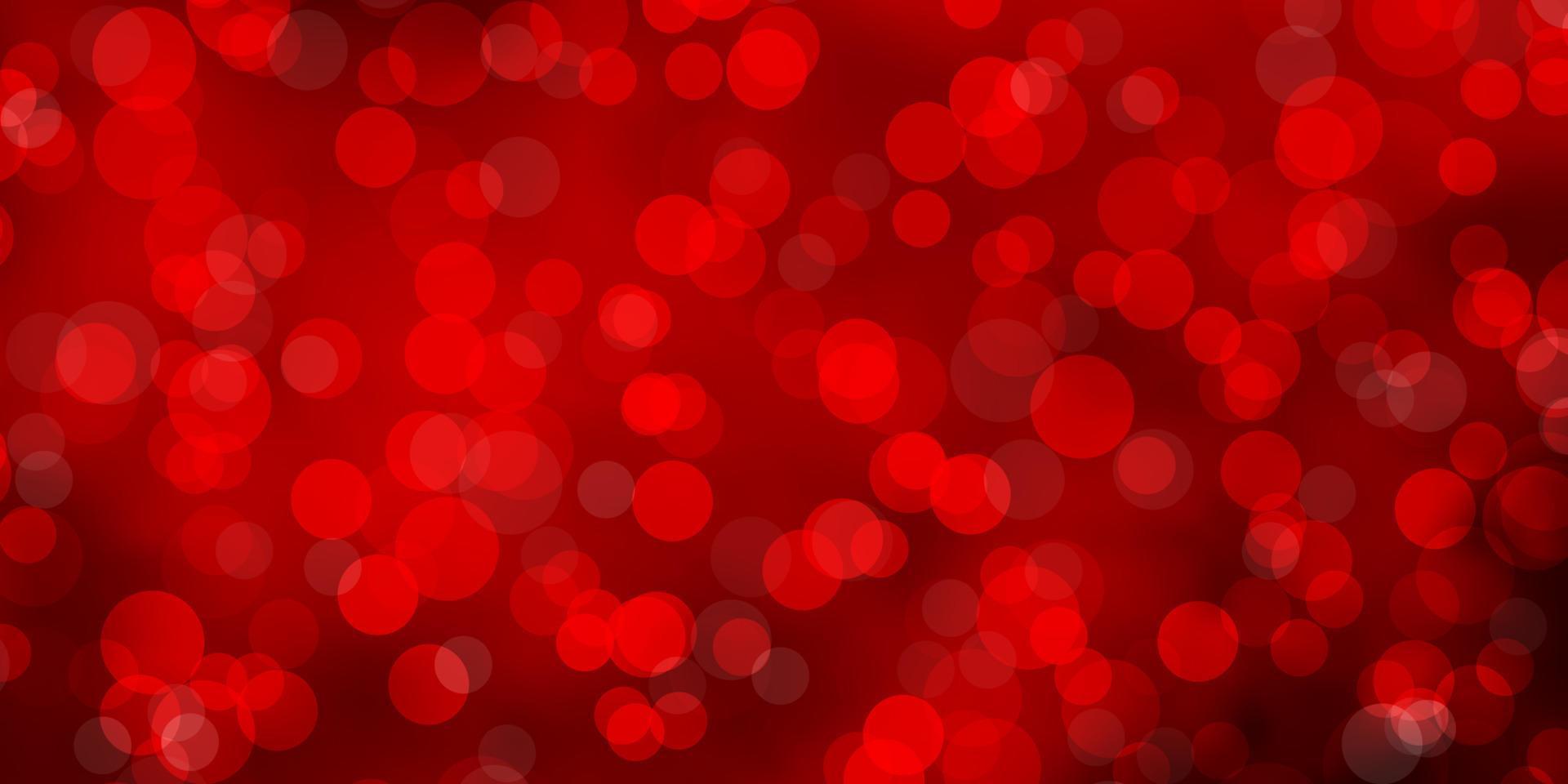 Light Red vector background with circles.