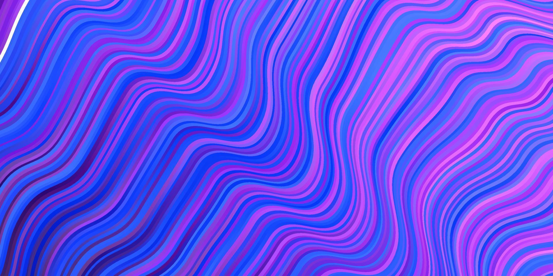 textura de vector rosa claro, azul con curvas.