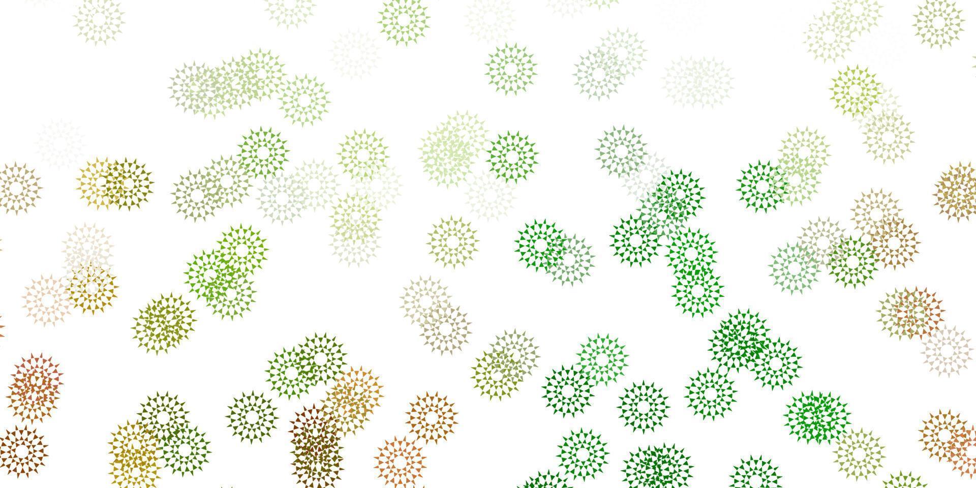 Light green, yellow vector doodle pattern with flowers.