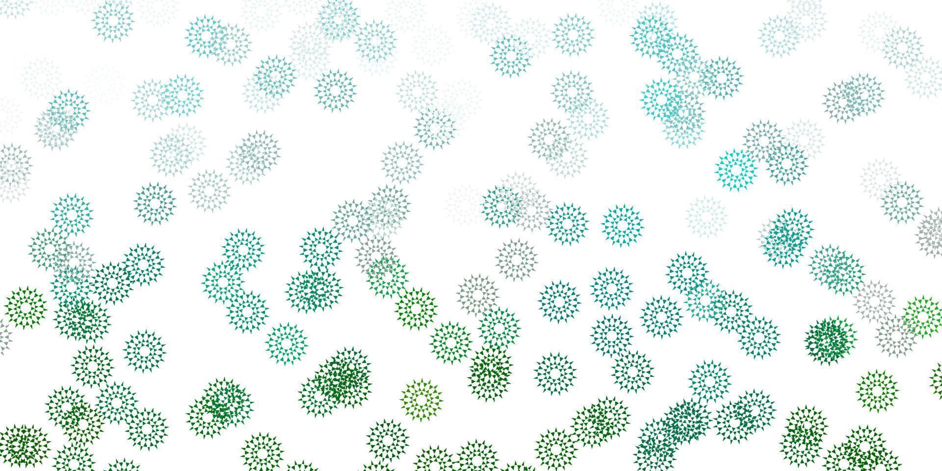 Light green vector doodle pattern with flowers.