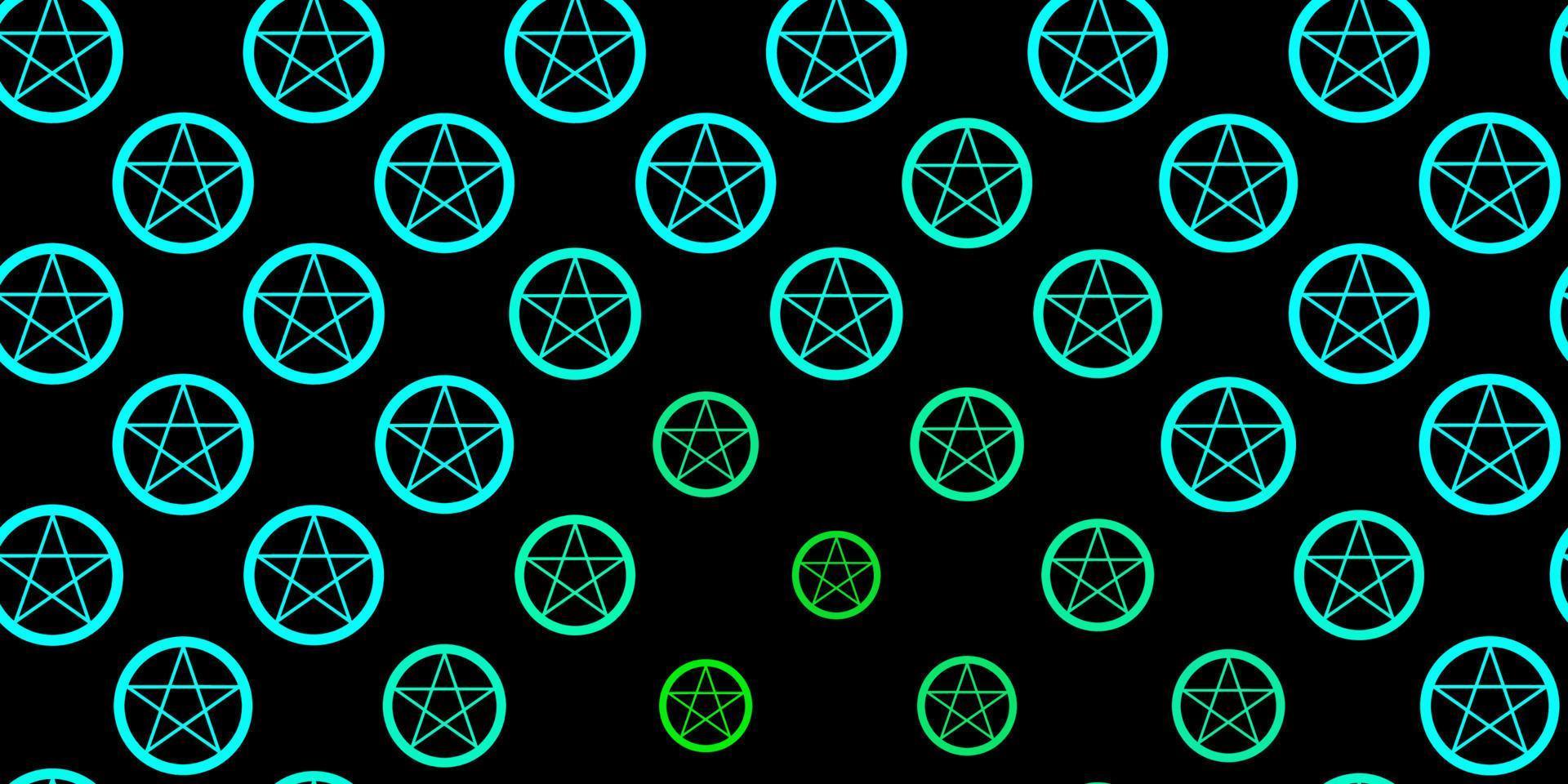 Dark Green vector backdrop with mystery symbols.