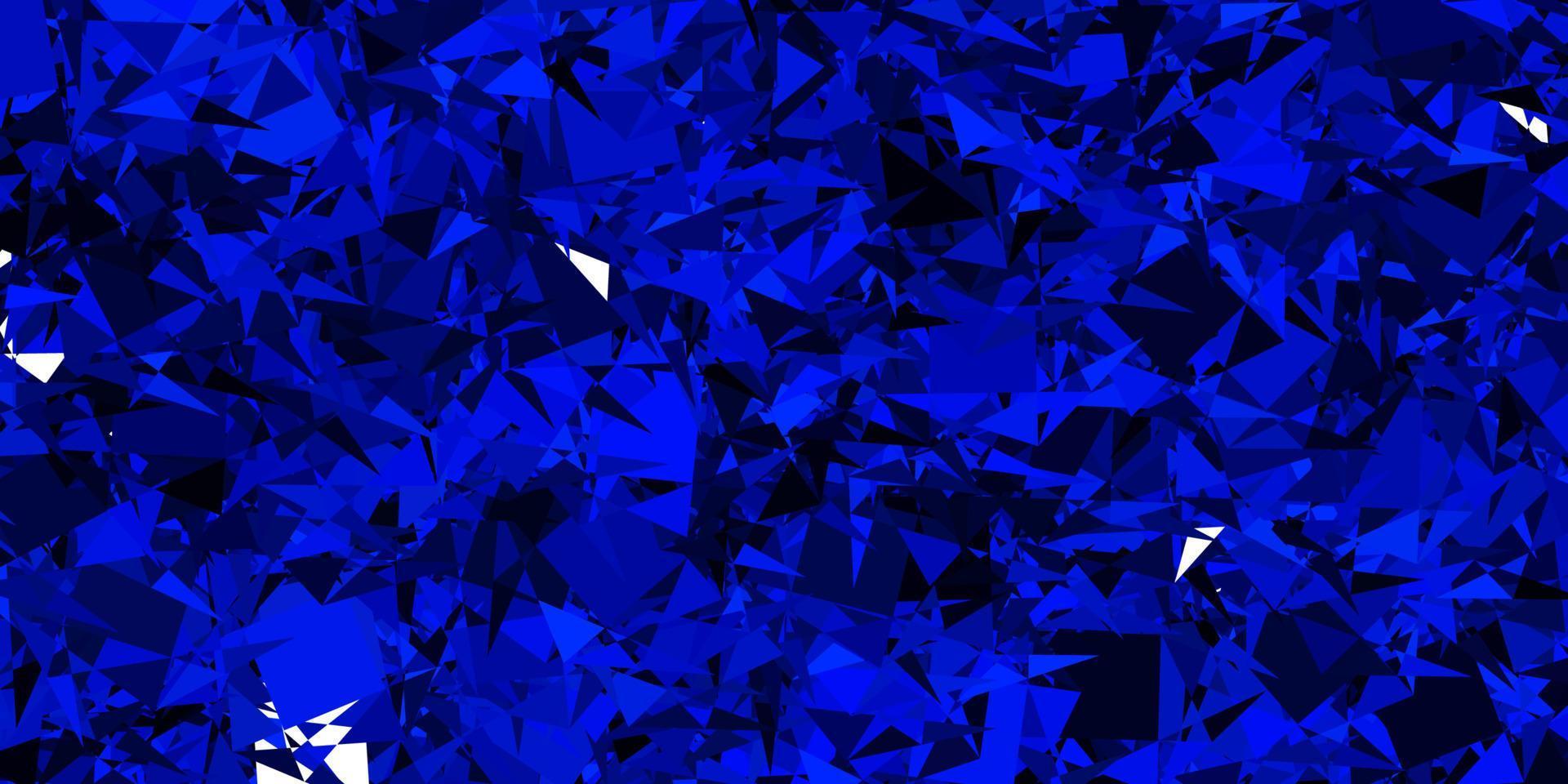 Dark BLUE vector background with triangles.