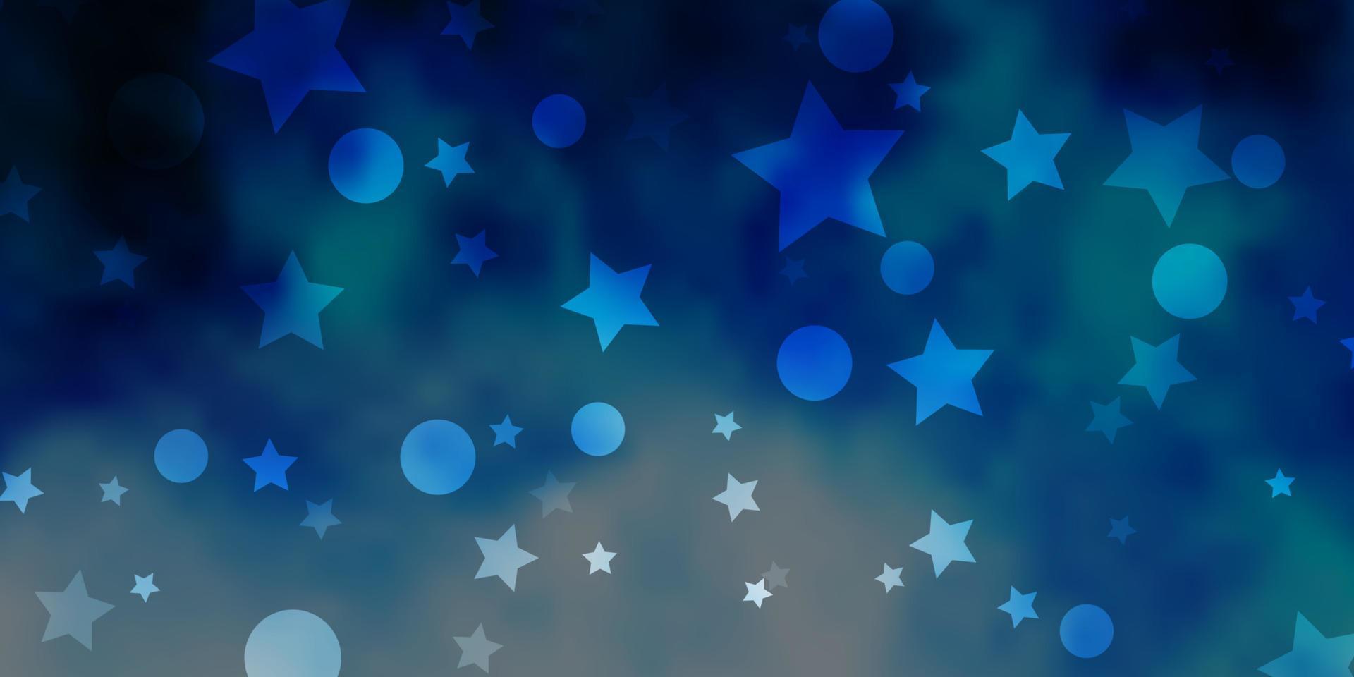 Light BLUE vector texture with circles, stars.