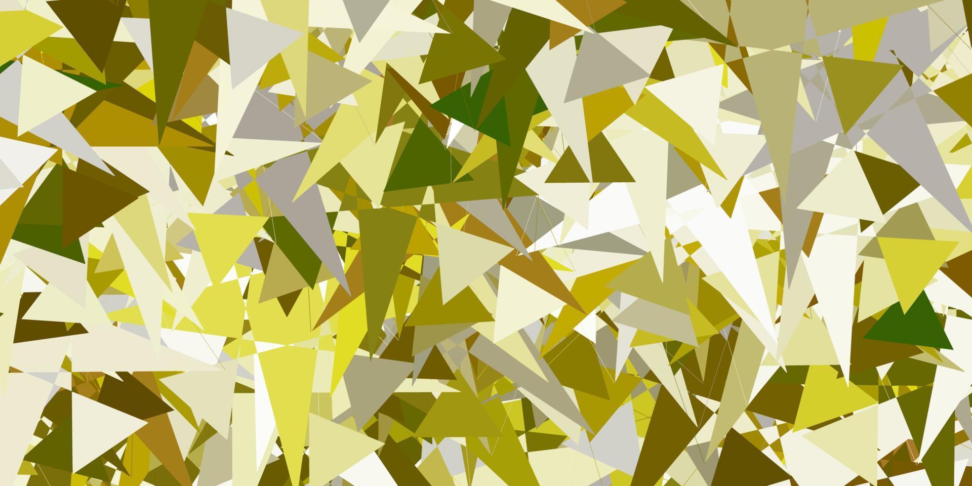Light Green, Yellow vector background with triangles.