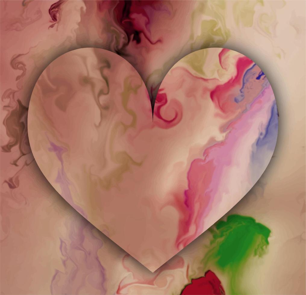 Love background card. 2d illustration. Heart shaped frame. Feelings and celebration occasion. vector