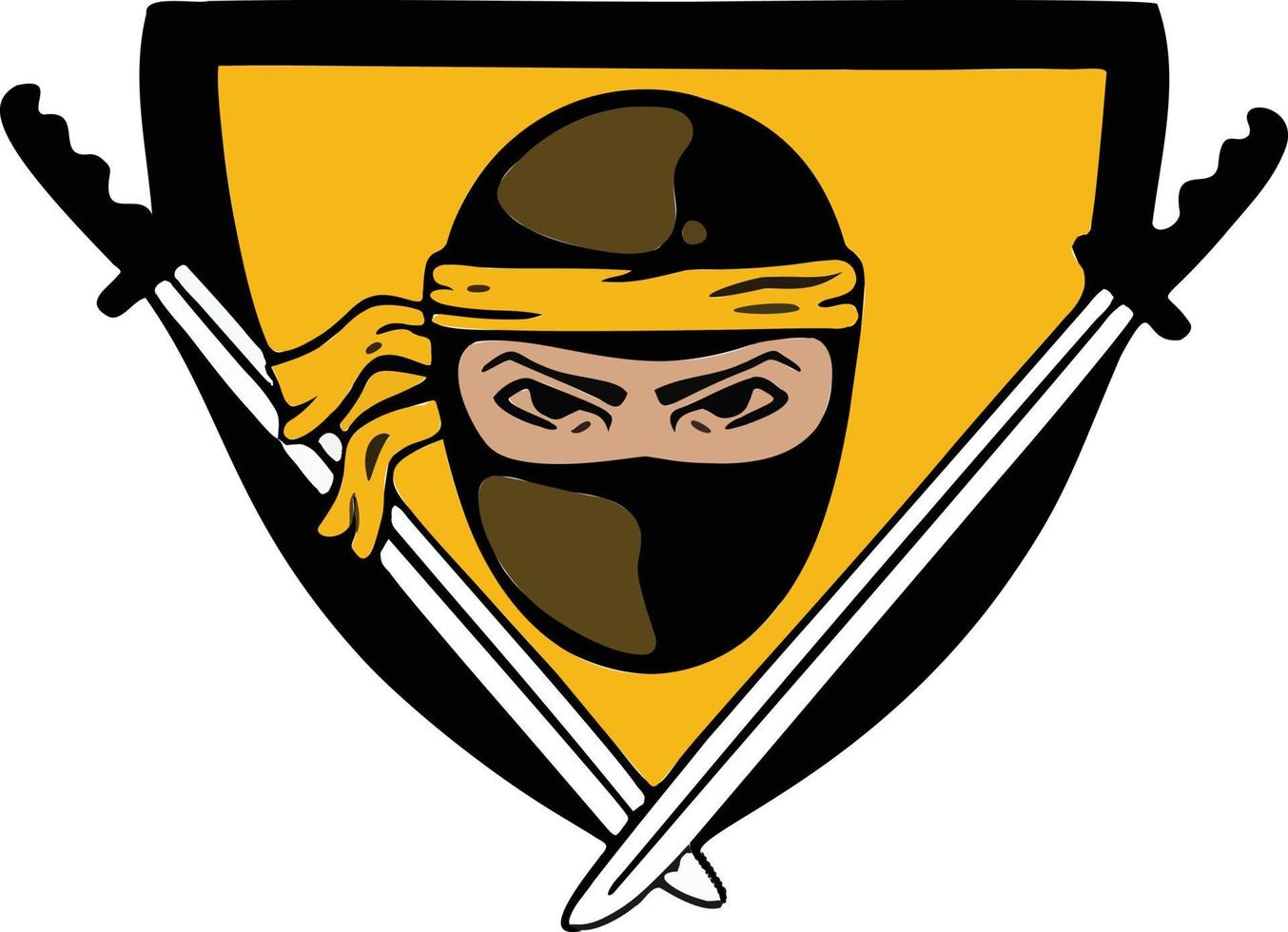 Badge, logo ninja, sword wars, assassin, symbol. Vector