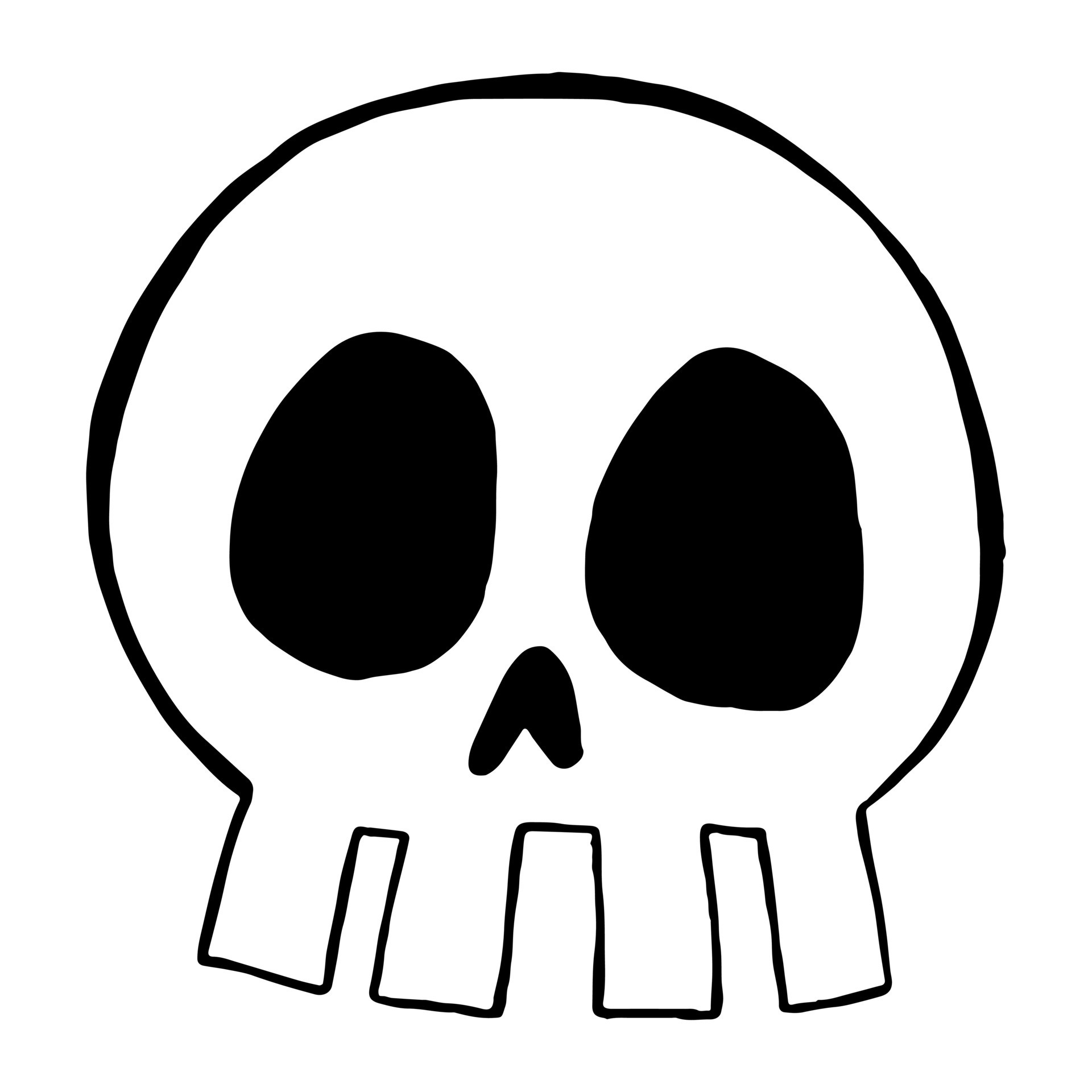 Vector illustration of Skull cartoon line on white background. 11500732  Vector Art at Vecteezy