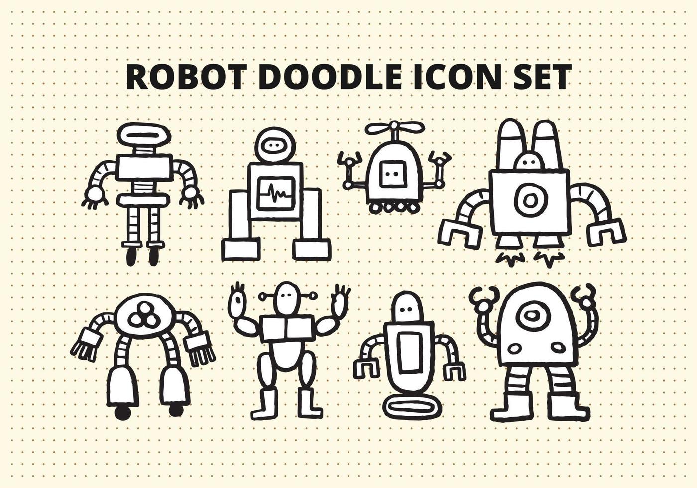 Robot Hand Drawn Doodle Set 2 vector