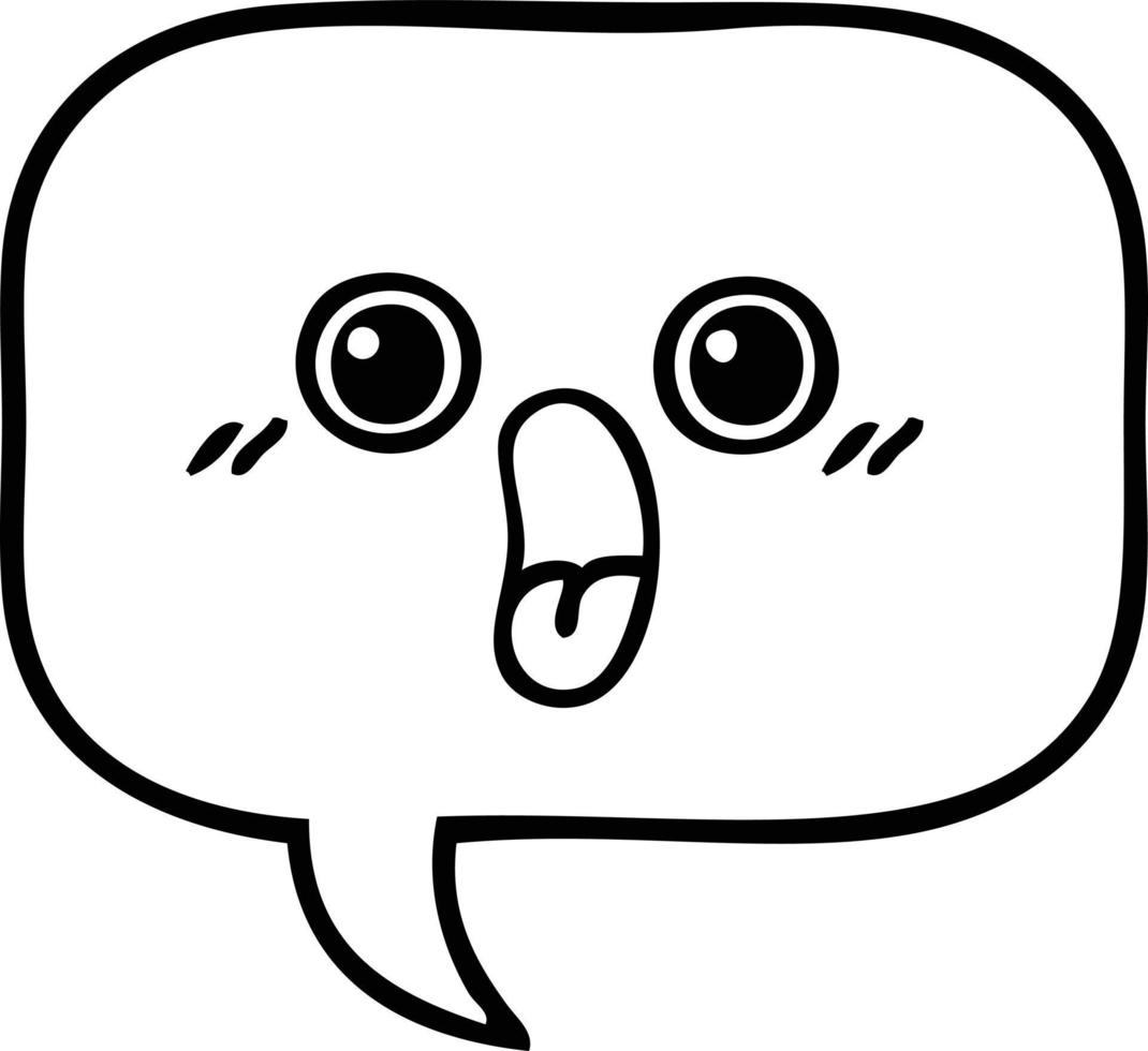 line drawing cartoon speech bubble vector