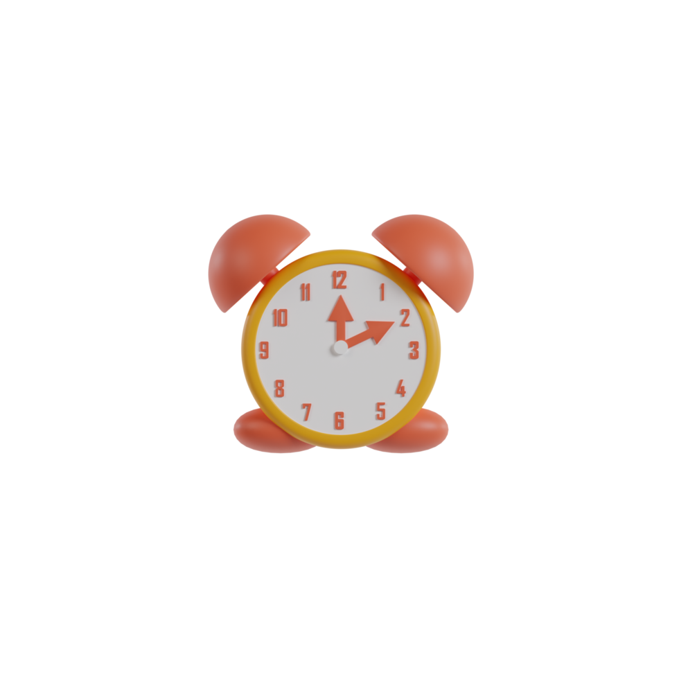 3D Isolated Alarm Clock png