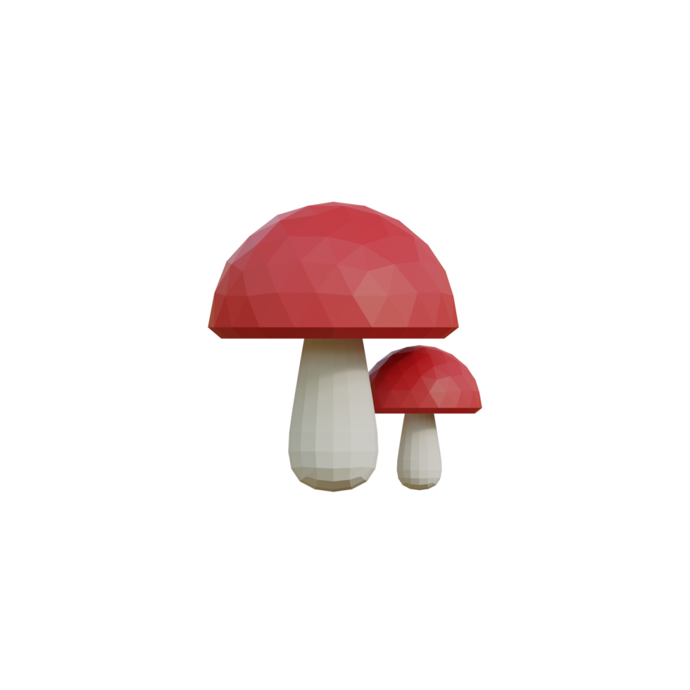 3D Isolated Various Types Of Mushrooms png