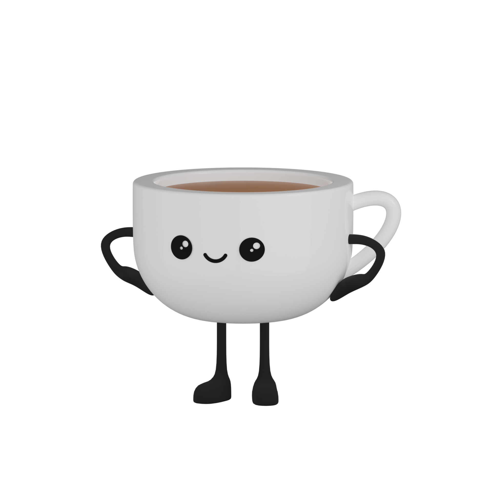 Free 3D Isolated Cute Coffee Cup Cartoon Character 11501458 PNG with  Transparent Background