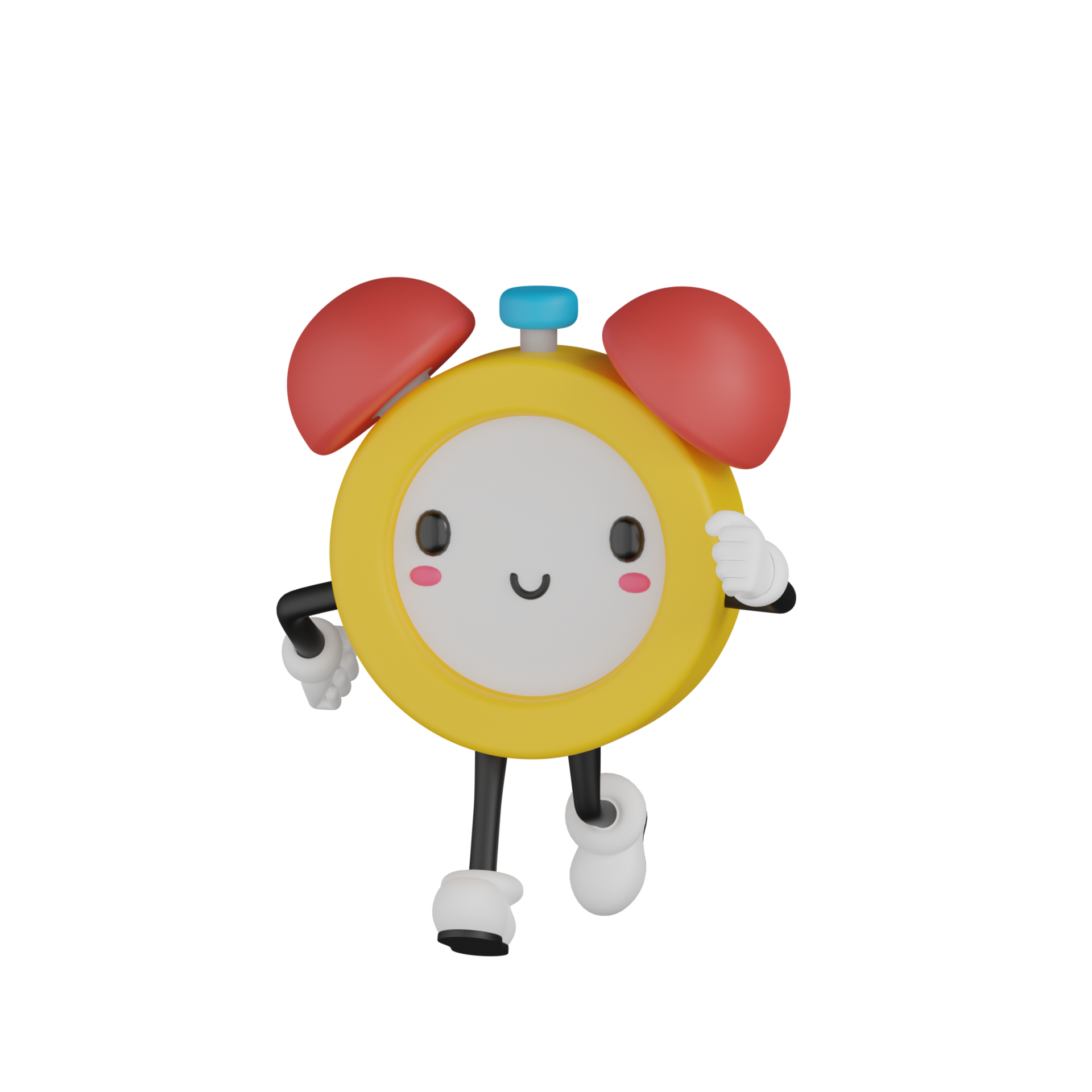 3D Isolated Alarm Clock Cartoon Character 11501471 PNG
