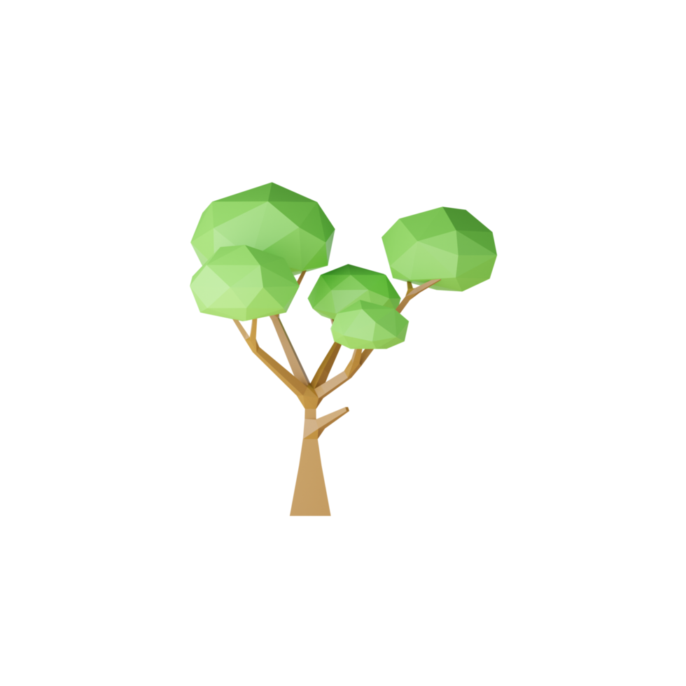 árbol verde aislado 3d png