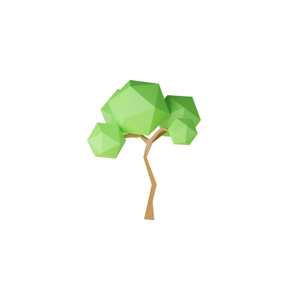 árbol verde aislado 3d png