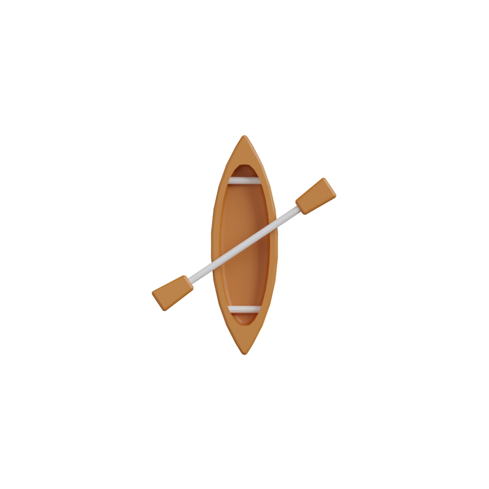 3D Isolated Wooden Boat png