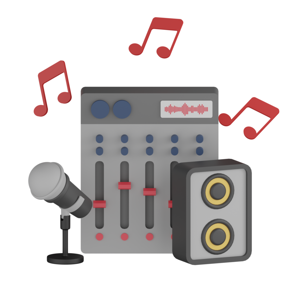 3D Isolated Play The Music png