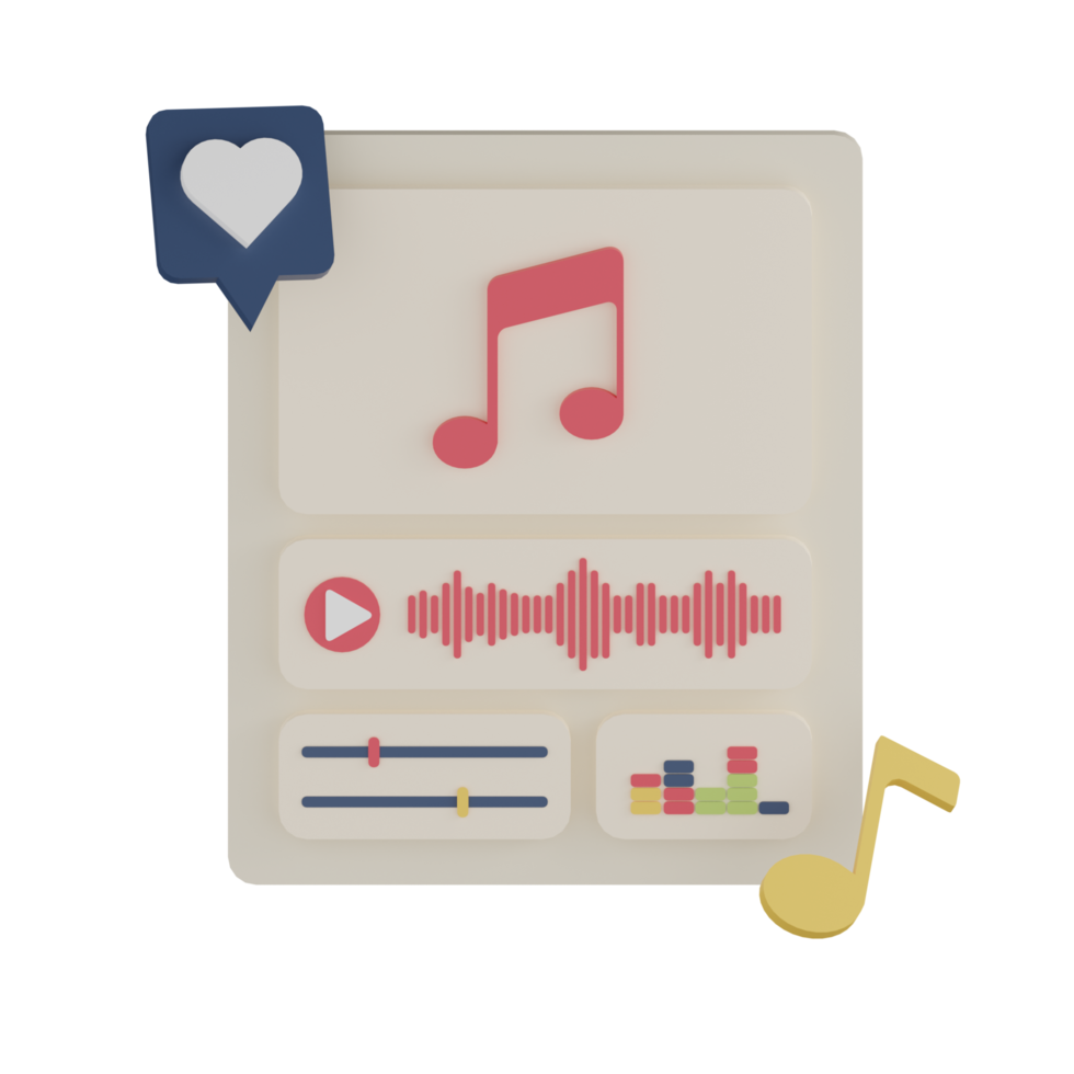 3D Isolated Play The Music png