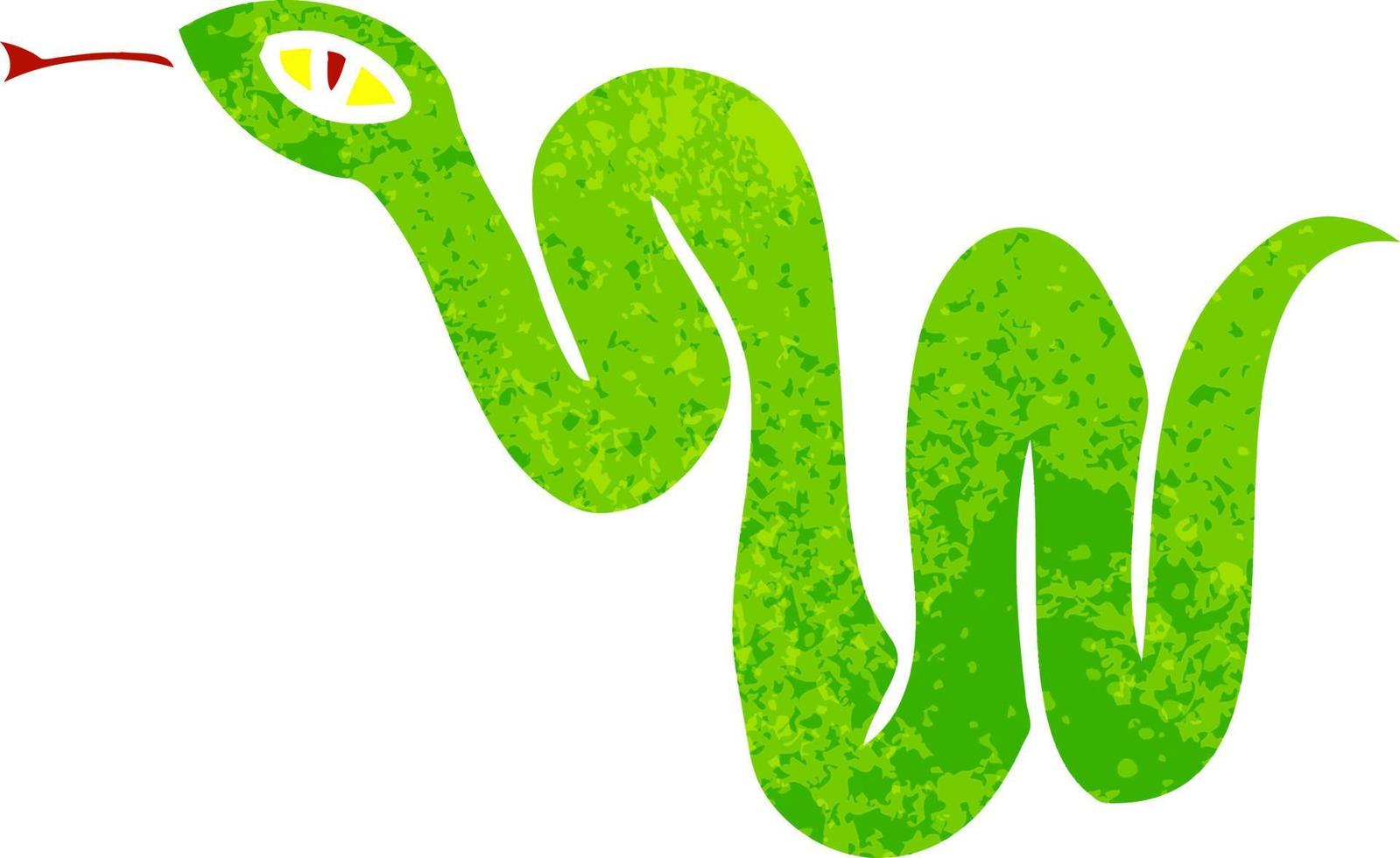 garabato de dibujos animados retro de una serpiente de jardín vector