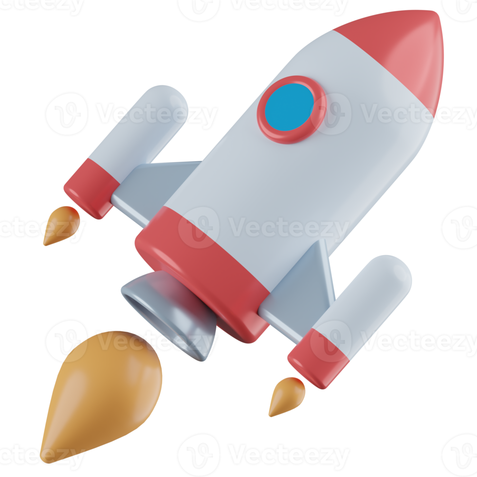 Rocket Startup 3D Illustration png