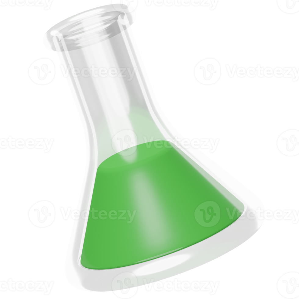 Conical Flask 3D Illustration png