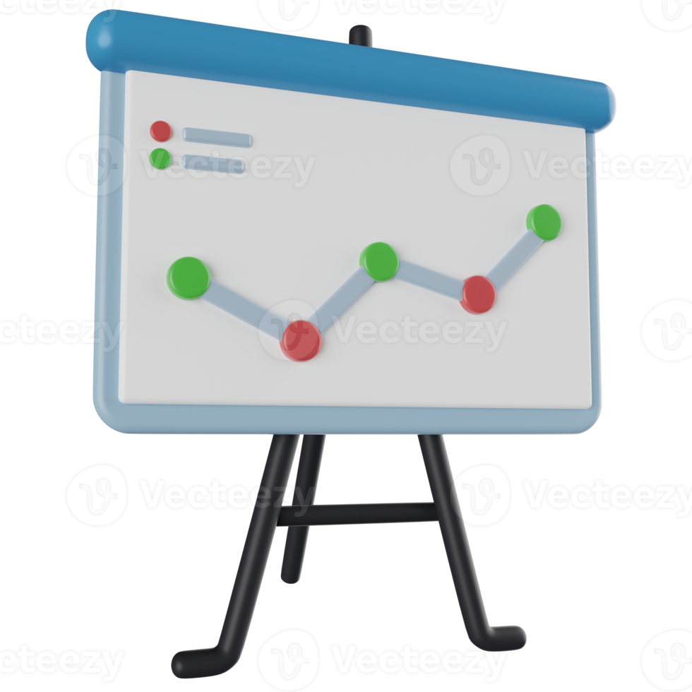 Presentation Board 3D Illustration png