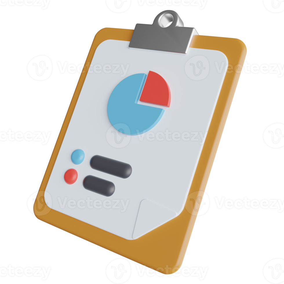 Chart Report 3D Illustration png